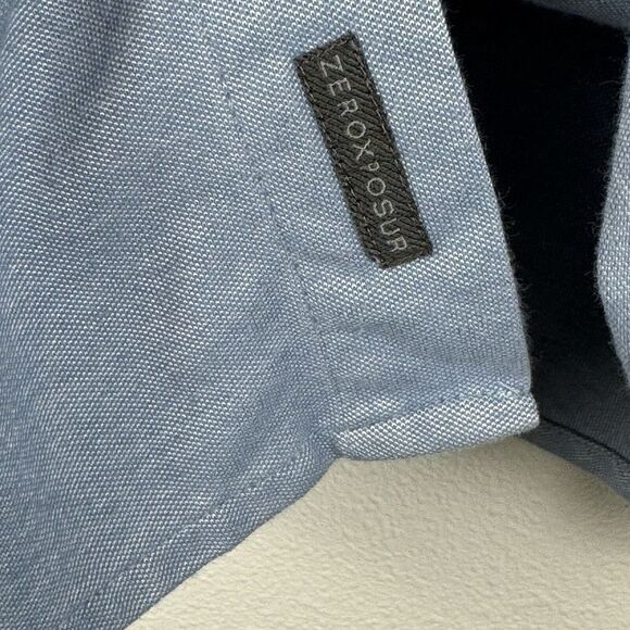 Men's Zero Xposur Short Sleeve Button Up Shirt XL Blue Outdoors Hiking Gorpcore - Picture 3 of 4